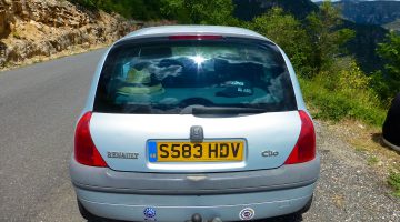 Renault Clio driving through France