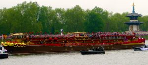 The Royal Barge at Queen Elizabeth's Diamond Jubilee, River Thames, London, England