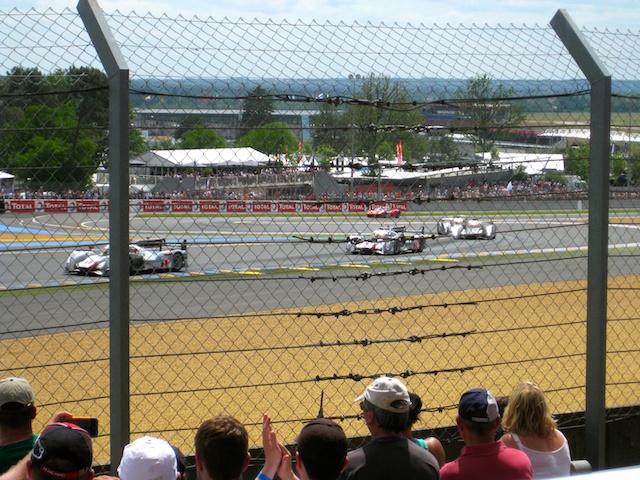 The cars racing at Le Mans, France