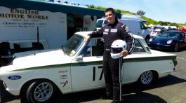 James ready to go in 1968 Lotus Cortina at Sonoma Raceway