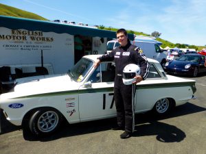 James ready to go in 1968 Lotus Cortina at Sonoma Raceway