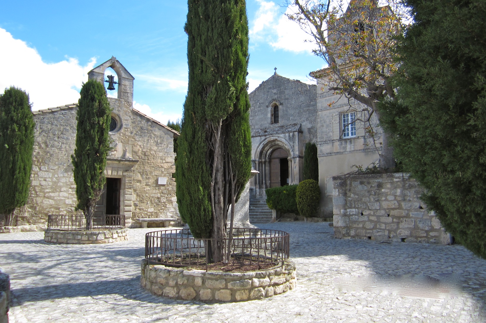 Church square in Les Baux-de-Provence, Provence, France