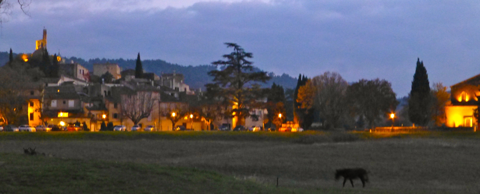 Lourmarin view at night, Lourmarin, Luberon, Provence