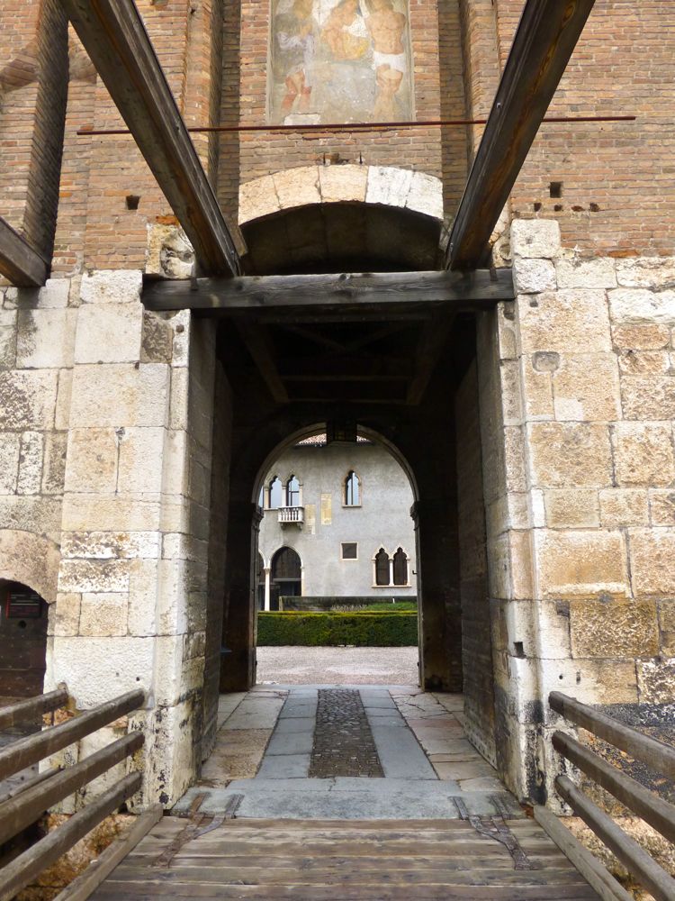 Crosssing Drawbridge into Castelvecchio, Verona