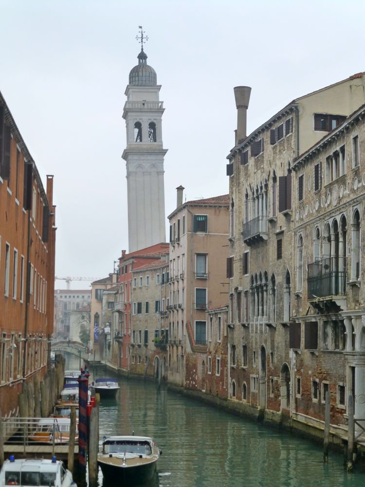 Venice's leaning tower, slowly sinking on its bed of wooden pylons