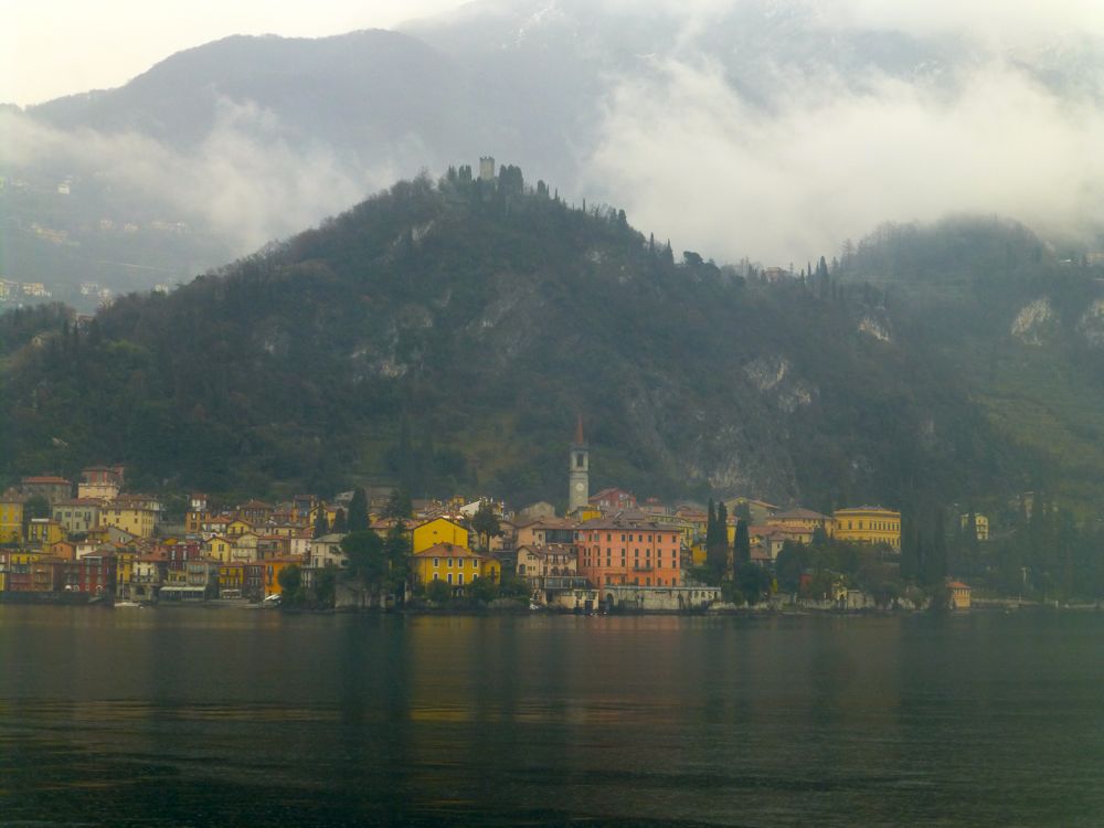 Varenna Lake Como from the ferry in the rain!