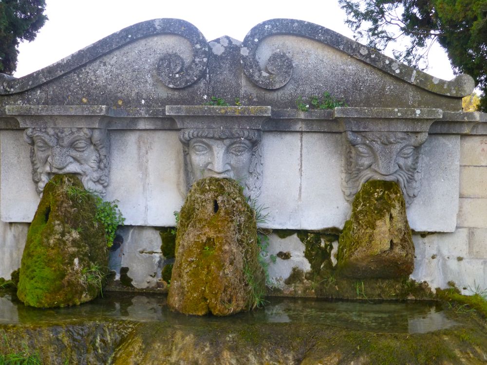 3 spirits of the Lourmarin fountain, Luberon, Provence, France