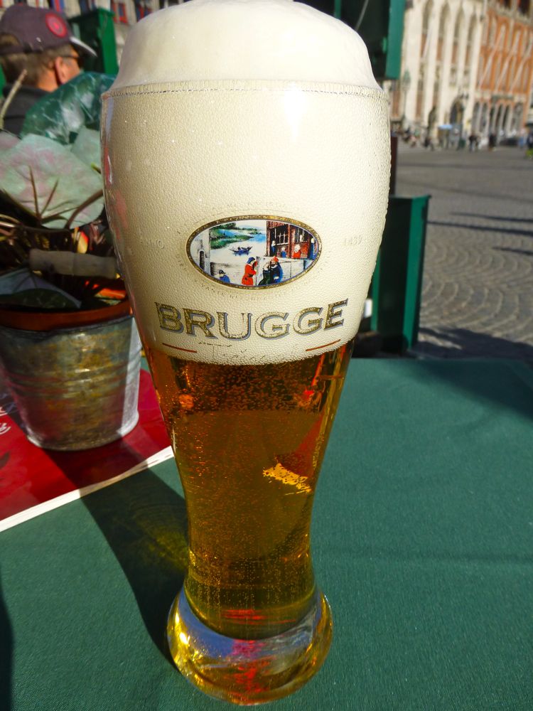 A Belgian beer in Bruges, Belgium