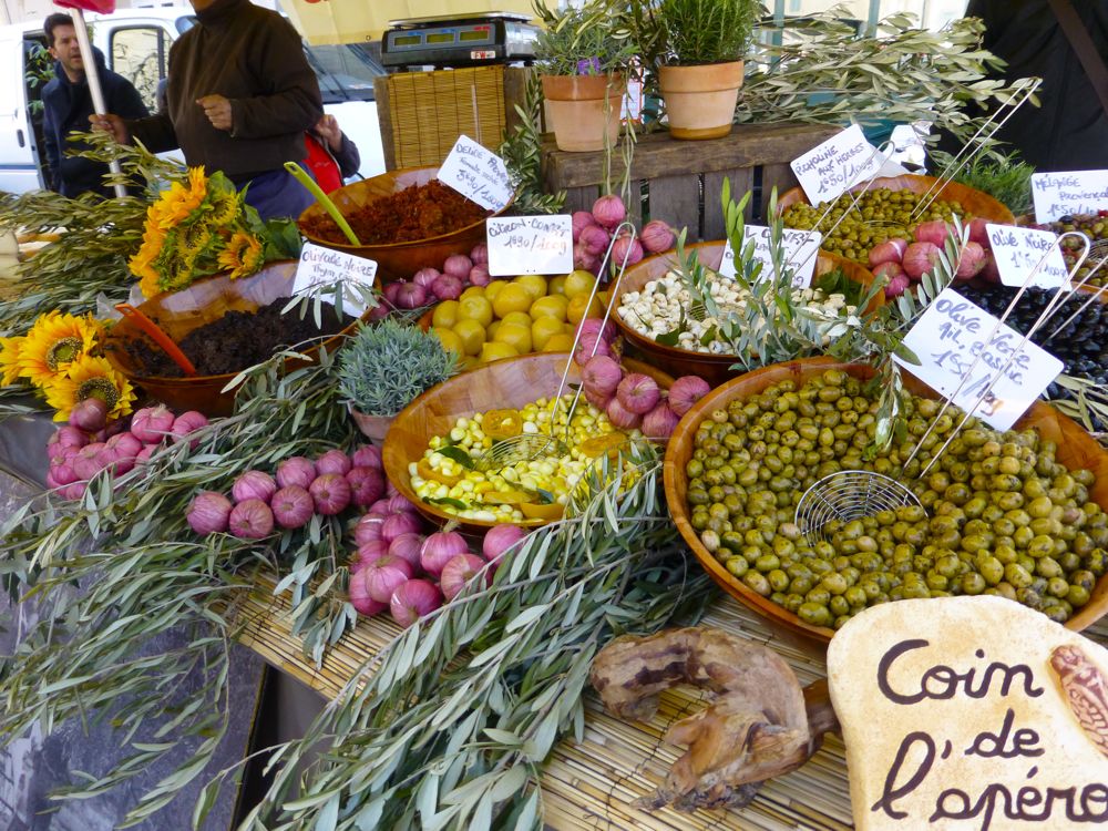 Olives in the Lourmarin Market, Luberon, Provence, France