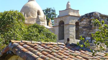 The clay tile roof by Carmel Mission, Carmel, California, USA