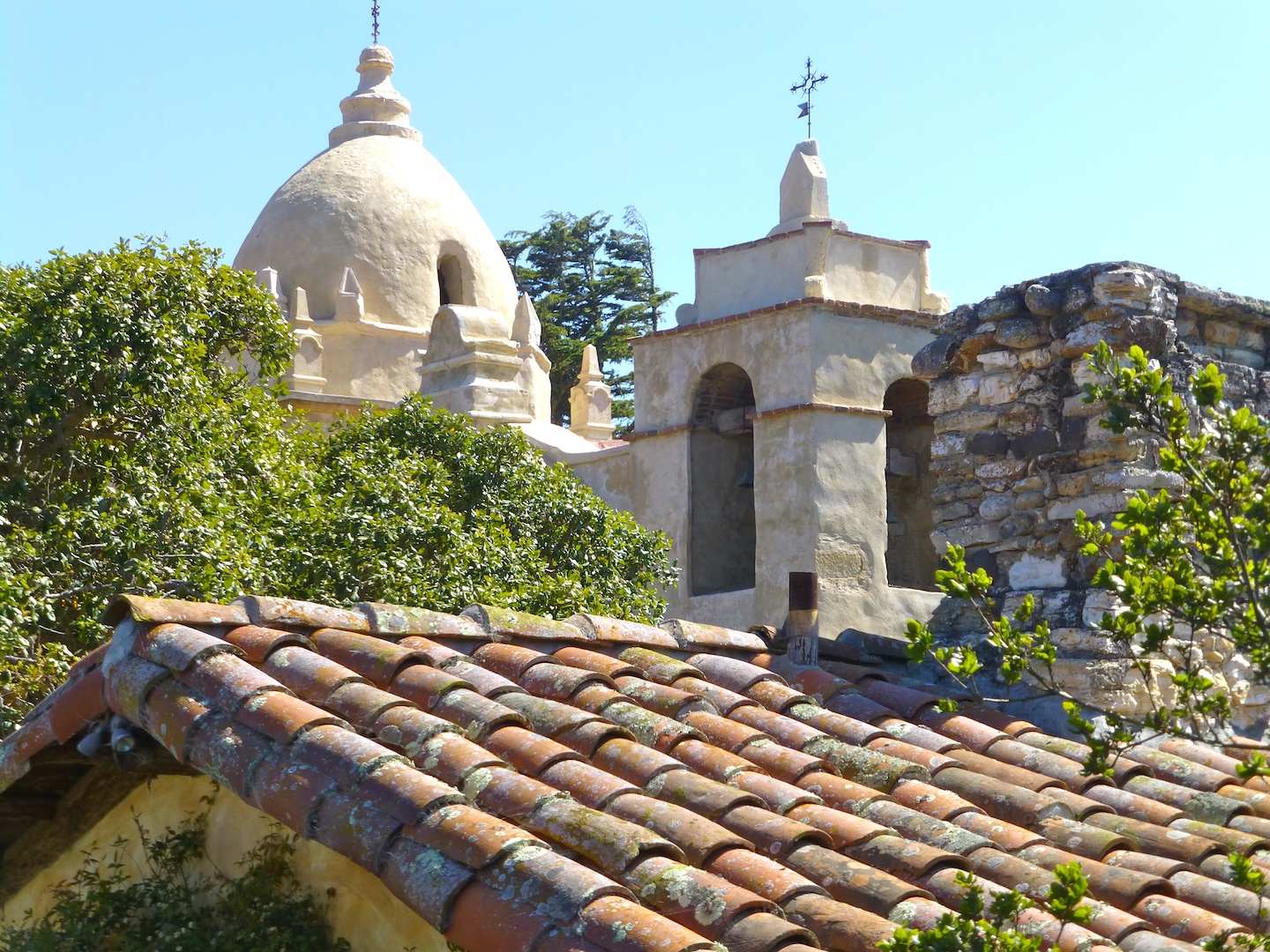 The clay tile roof by Carmel Mission, Carmel, California, USA