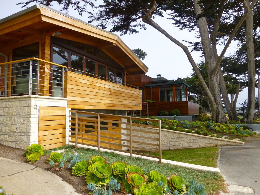 Contemporary modern homes on Scenic Drive, Carmel, California, USA