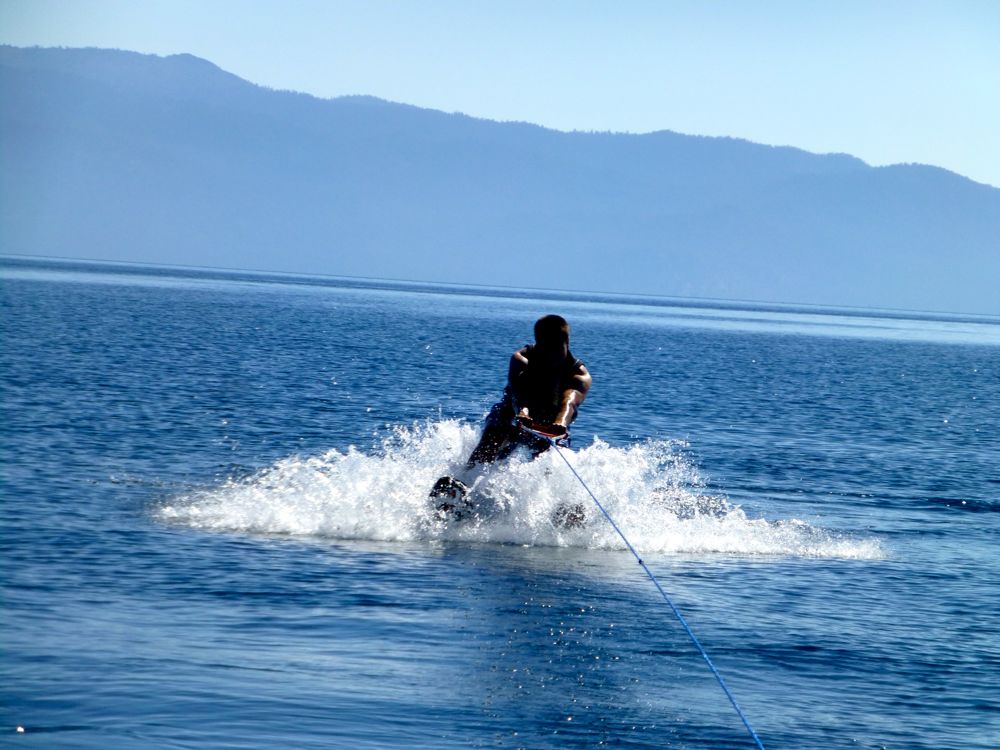 Water skiing at Lake Tahoe 