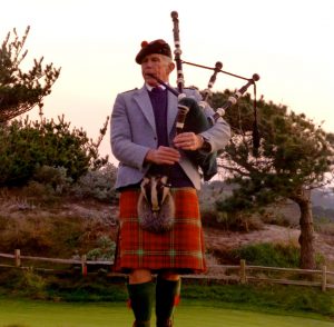 Piper as sun sets at The Inn at Spanish Bay, Carmel, California, USA