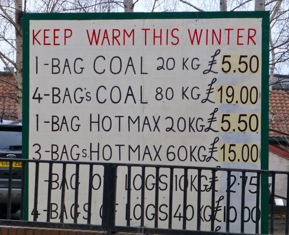 How the Brits keep warm, Malton, North Yokshire