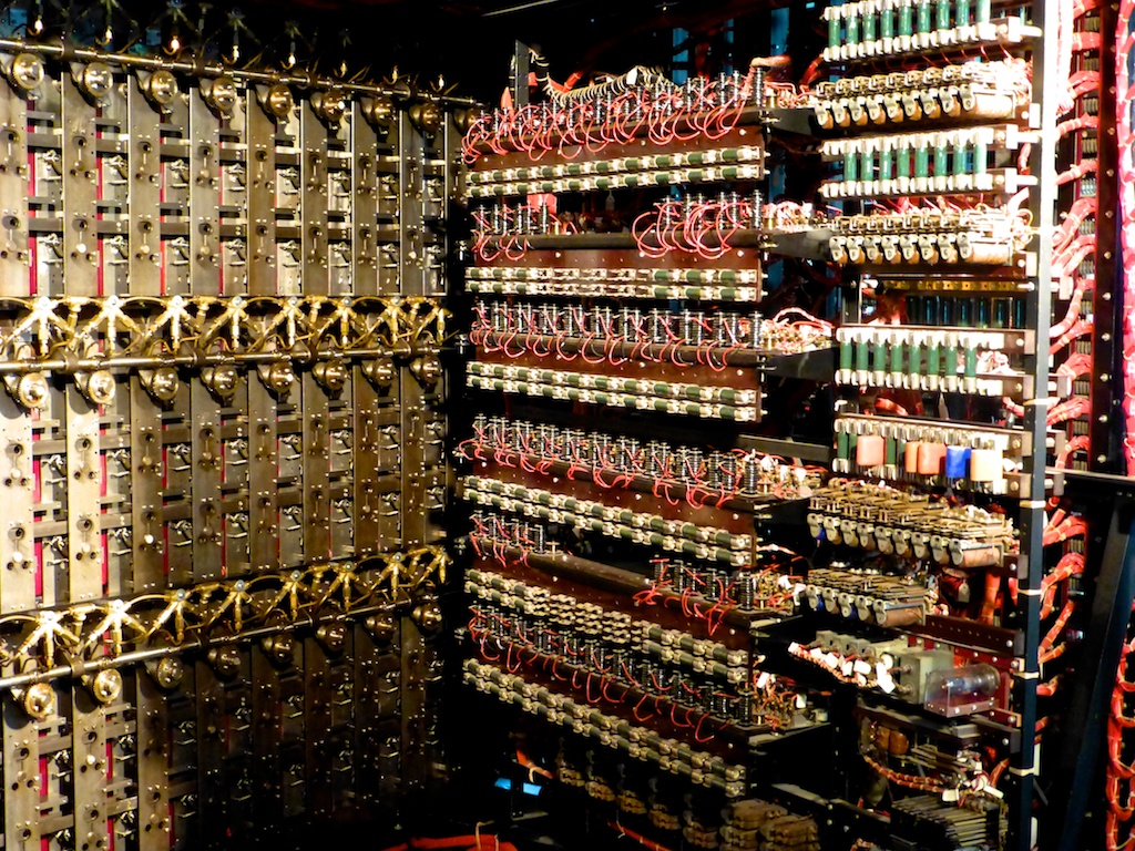 Workings of Colossus, world's first digital computer, Bletchley Park, England