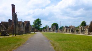 Square in Oradour-sur-glane, World War II village destroyed by the Nazis