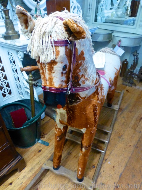 An antique rocking horse for sale in Tetbury in the Cotswolds, England