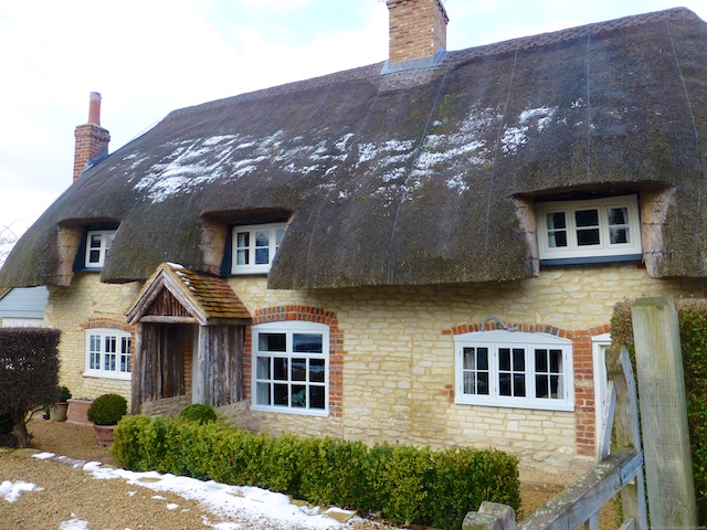 A thatched cottage in Ewelme, Oxfordshire, England