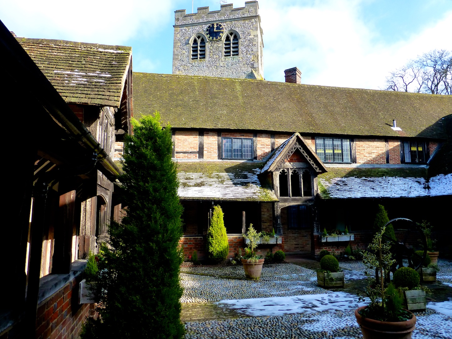 The almshouses and church at Ewelme, Oxfordshire, England