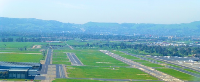 On approach at Livermore Airport, Northern California