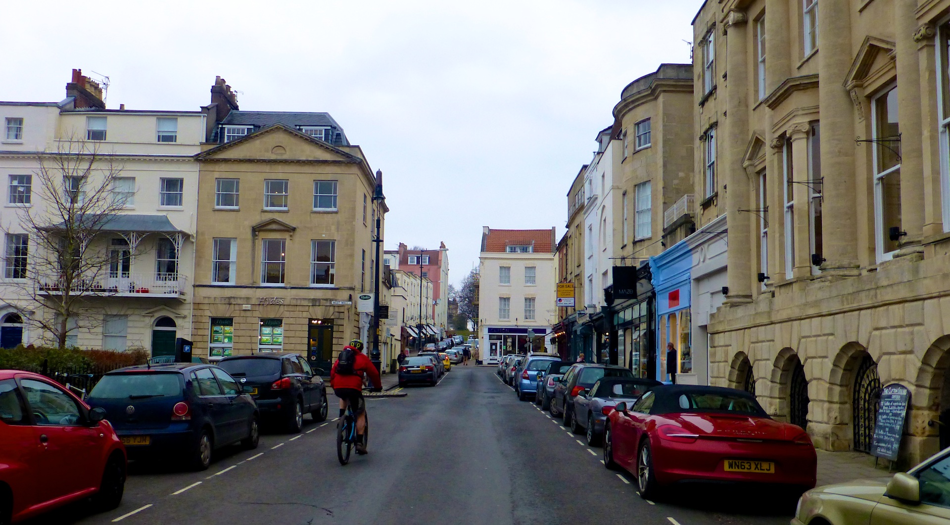 The streets of Clifton, Bristol, England in February