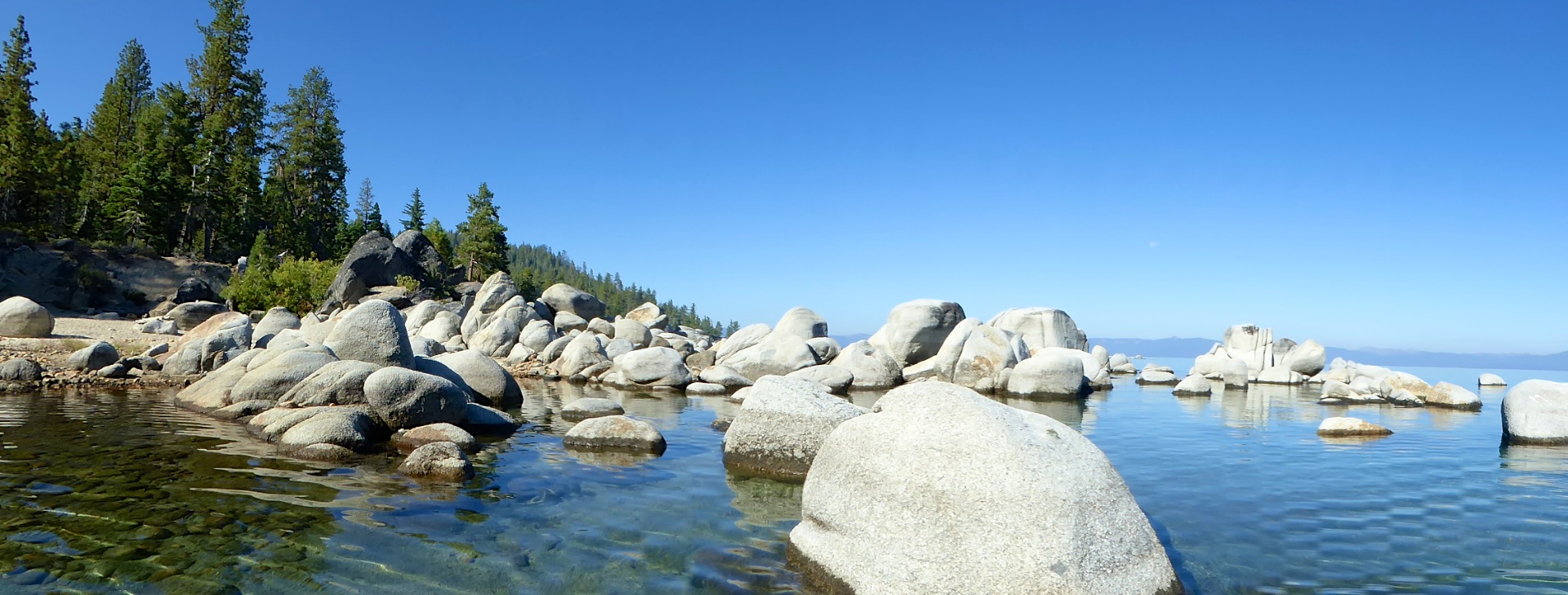 The shore line of East Shore Lake Tahoe, California