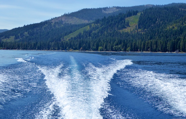 From a boat on Lake Tahoe