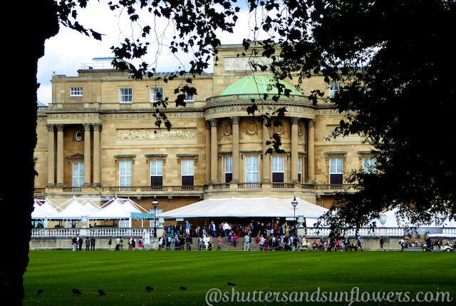 A glimpse of Buckingham Palace, London from the garden