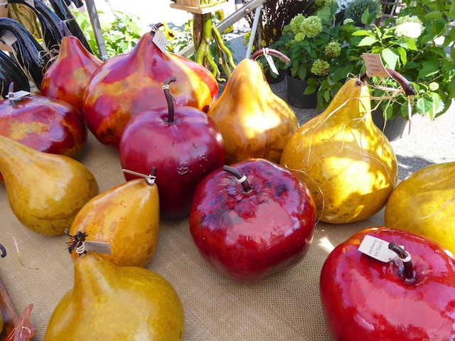 Painted gourds at a Michigan Art Festival