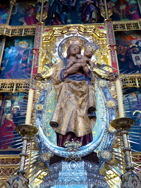 The 16th century image of the Almudena Virgin, Madrid, Spain