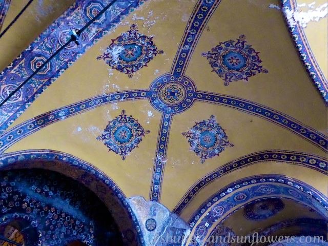 Mosaic ceiling in upper gallery Hagia Sophia, Istanbul, Turkey