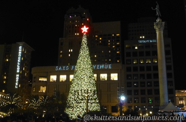 Christmas tree in Union Square, San Francisco, California