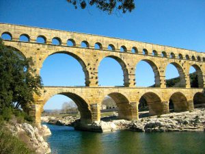 The Pont du Gard near Uzes in Languedoc-Roussillon, France
