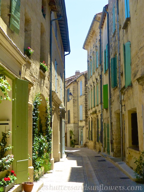 Cobbled streets and shutters of Uzès, 