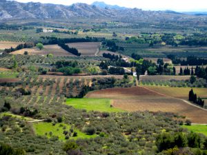 Valley 'Le Crau', the Roman 'Via Aurelia' from Les Baux-de-Provence