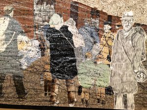 Painting 5 of Jeroen Krabbé's painting's 'The Demise of Abraham Reiss',Sobibor,1943