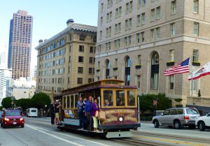 Cable Car on California Street, San Francisco, California