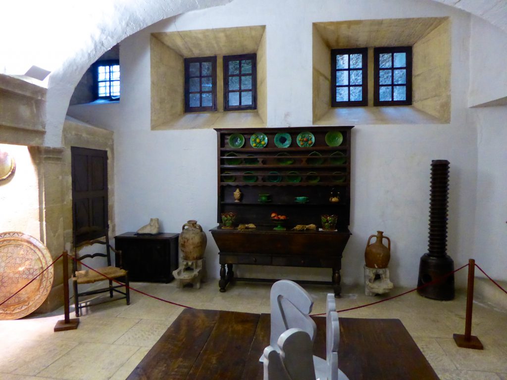 Kitchen inside the Lourmarin chateau, Lourmarin, Luberon, Provence, France