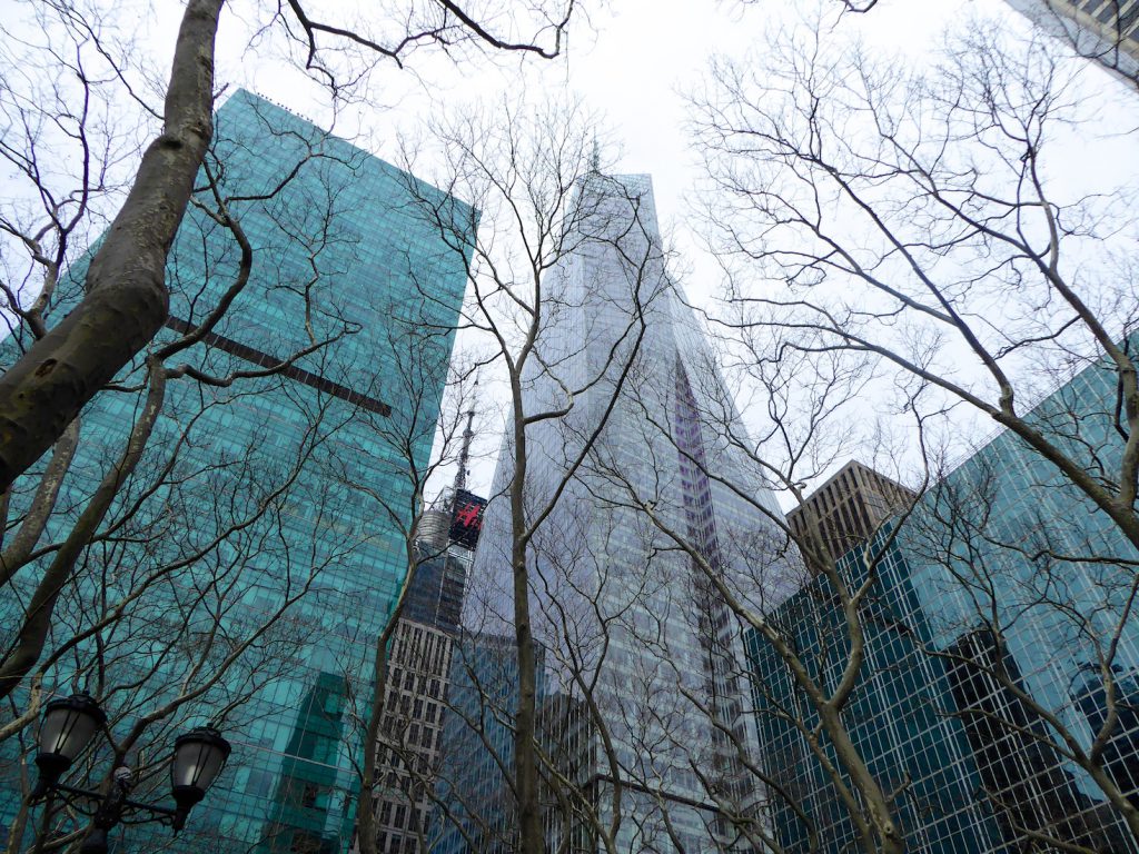 A New York winter's skyline, Manhattan, New York, New York