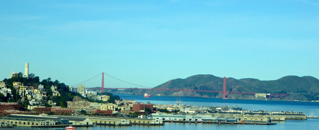 A San Francisco view from the Bay Bridge, California, USA