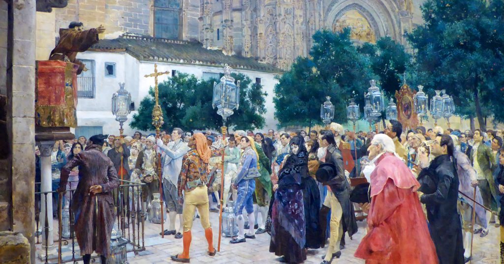 Jose Jimenez y Aranda's 'Holy Week in Seville' 1879 at the Legion of Honor San Franciso
