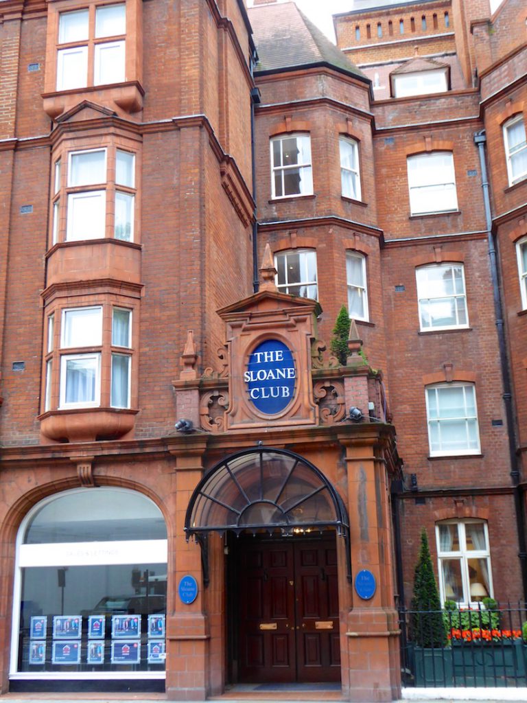 Entrance to the Sloane Club, Chelsea, London, UK