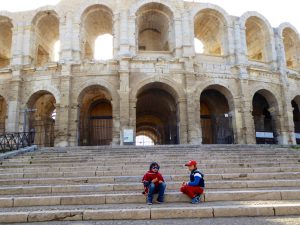 Children by the Arles amphitheatre, Provence