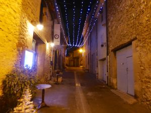 Christmas lights on rue du grand pre Lourmarin, Luberon, Provence