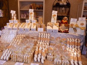 Christmas market stall in Aix en Provence, Bouche du Rhone, Provence, France