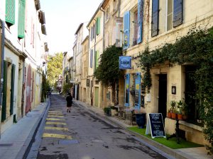Provencal street in Arles, Provence, France