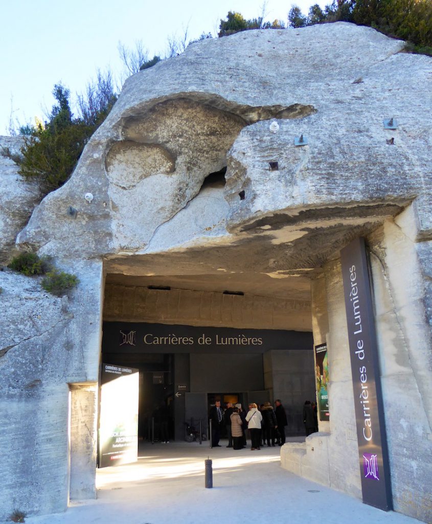 The entry to Carrières de Lumières, Les Baux de Provence, Bouches-du-Rhône, Provence, France