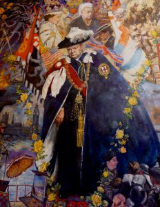 Portrait of Winston Churchill at Blenheim Palace, Woodstock, England