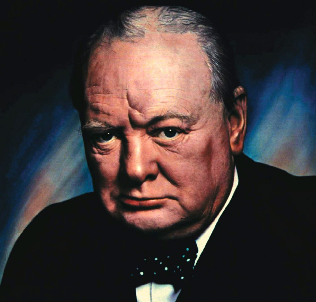 Sir Winston Churchill, born at Blenheim Palace, Oxfordshire, England